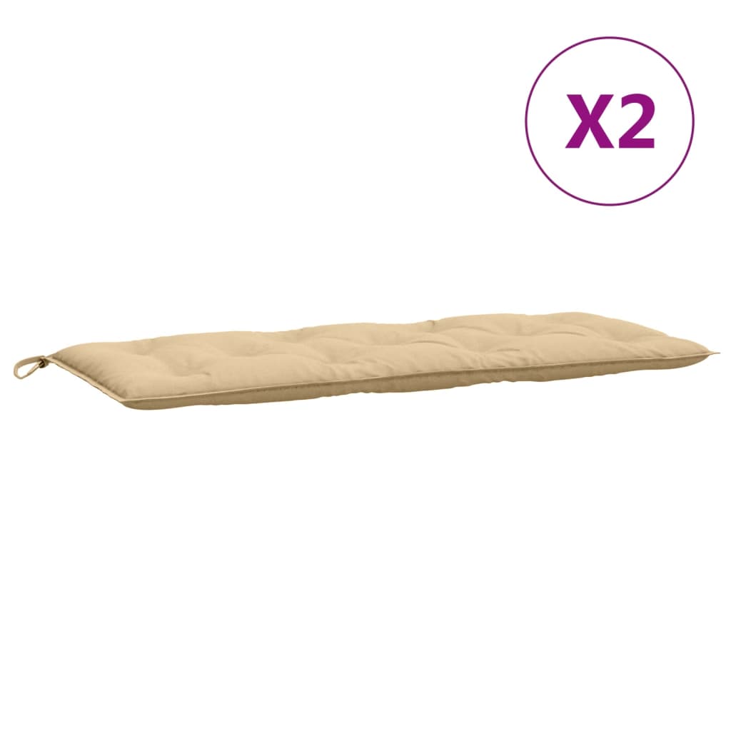 Garden bench cushions 2 pcs. Melange Beige 120x50x7 cm Fabric