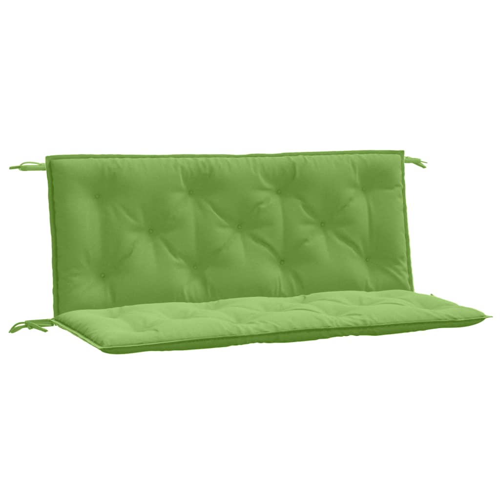 Garden bench cushions 2 pcs. mélange green 120x50x7 cm fabric