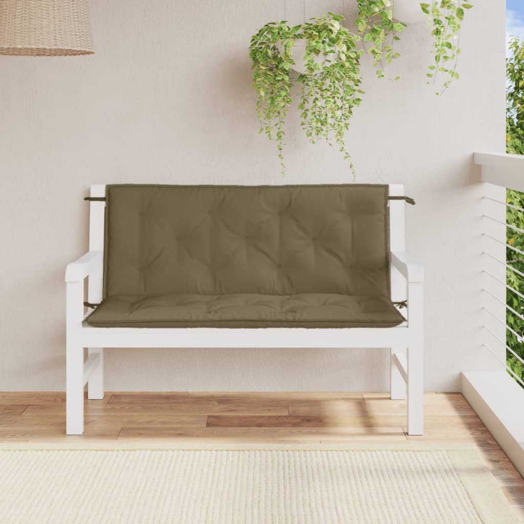 Garden bench cushions 2 pcs. Melange Taupe 120x50x7 cm Fabric