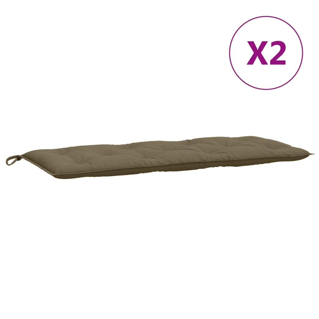 Garden bench cushions 2 pcs. Melange Taupe 120x50x7 cm Fabric