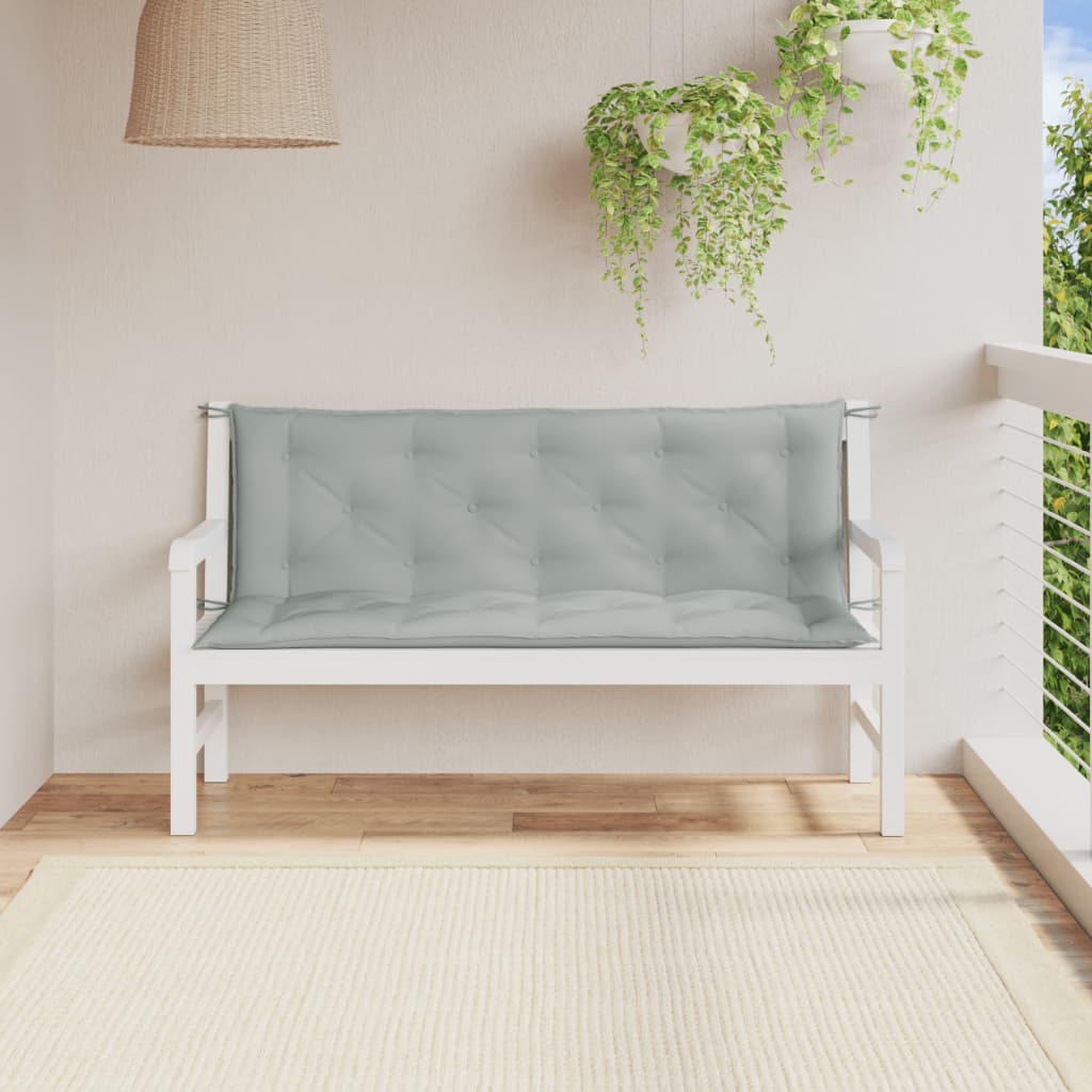 Coussins de banc de jardin 2 pcs. Mélange gris clair 150x50x7 cm Tissu