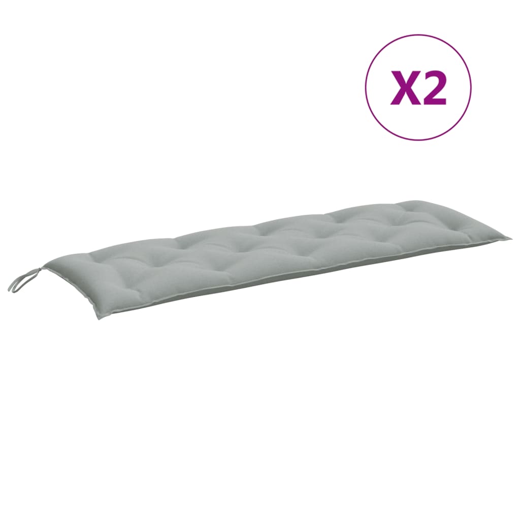Coussins de banc de jardin 2 pcs. Mélange gris clair 150x50x7 cm Tissu