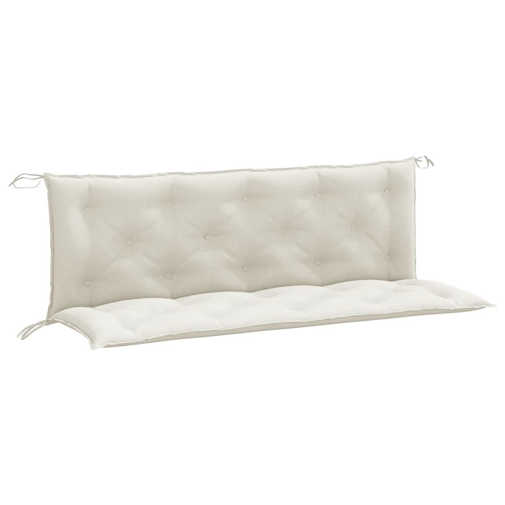 Coussins de banc de jardin 2 pcs. Crème Mélange 150x50x7 cm Tissu