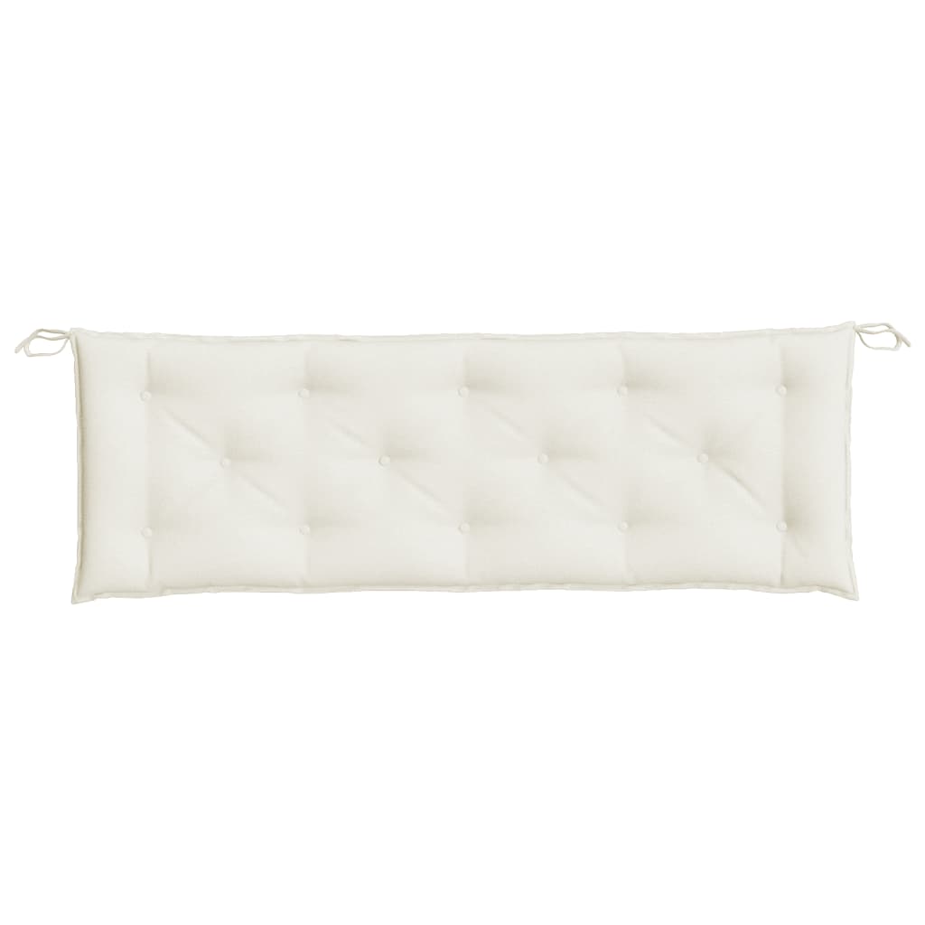 Coussins de banc de jardin 2 pcs. Crème Mélange 150x50x7 cm Tissu