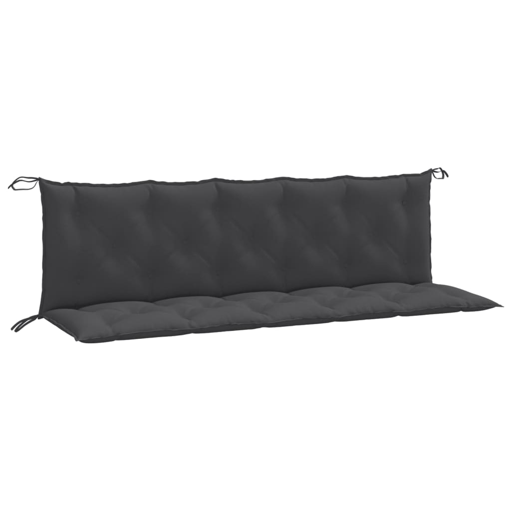 Coussins pour banc de jardin 2 pcs Mélange anthracite 180x50x7 cm Tissu