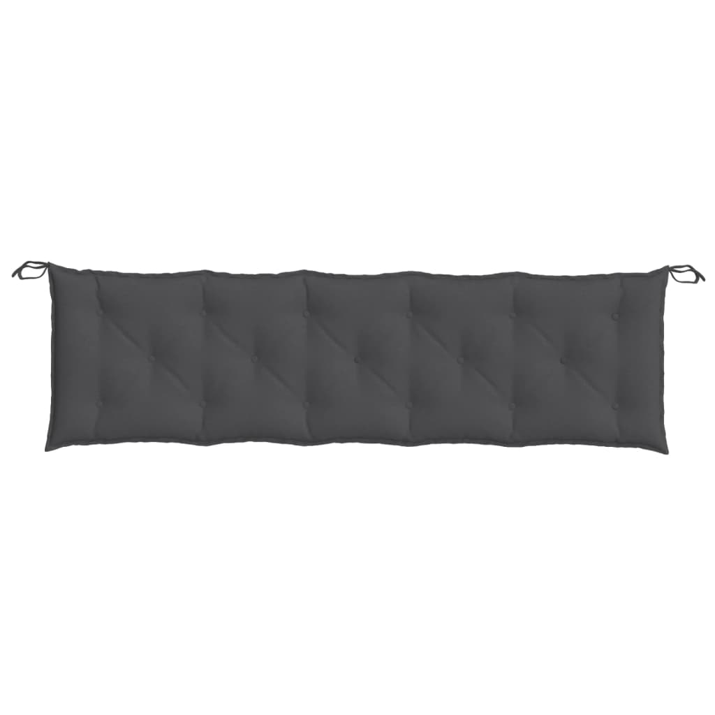 Coussins pour banc de jardin 2 pcs Mélange anthracite 180x50x7 cm Tissu
