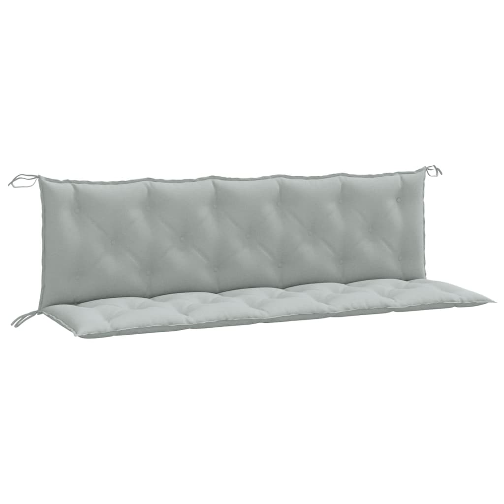 Coussins de banc de jardin 2 pcs. Mélange gris clair 180x50x7 cm Tissu