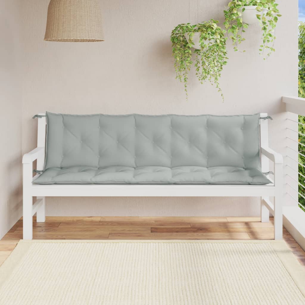Coussins de banc de jardin 2 pcs. Mélange gris clair 180x50x7 cm Tissu