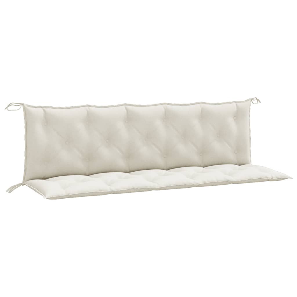 Garden Bench Cushions 2 pcs. Mélange Cream 180x50x7 cm Fabric