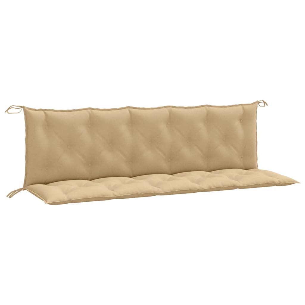 Coussins pour banc de jardin 2 pcs Mélange Beige 180x50x7 cm Tissu