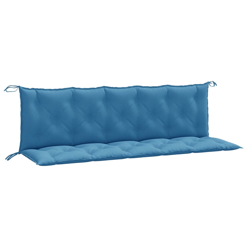 Coussins pour banc de jardin 2 pcs Mélange bleu 180x50x7 cm Tissu