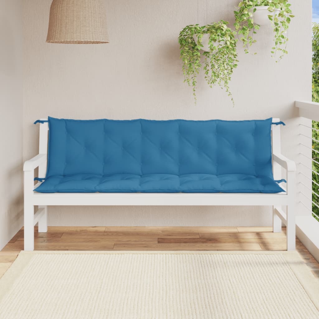 Coussins pour banc de jardin 2 pcs Mélange bleu 180x50x7 cm Tissu