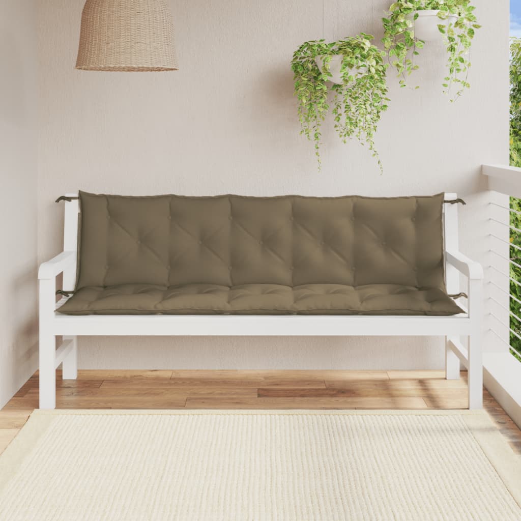 Garden Bench Cushions 2 pcs. Melange Taupe 180x50x7 cm Fabric