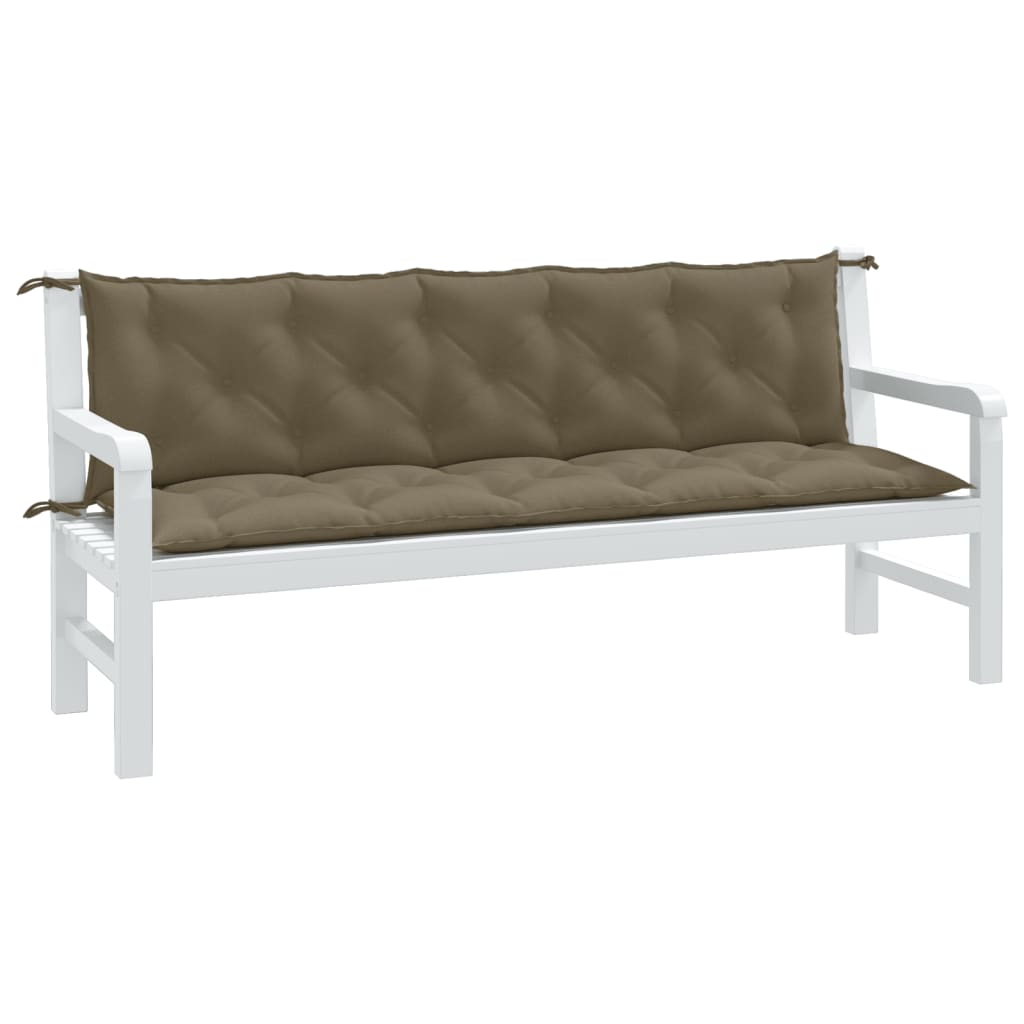 Garden Bench Cushions 2 pcs. Melange Taupe 180x50x7 cm Fabric