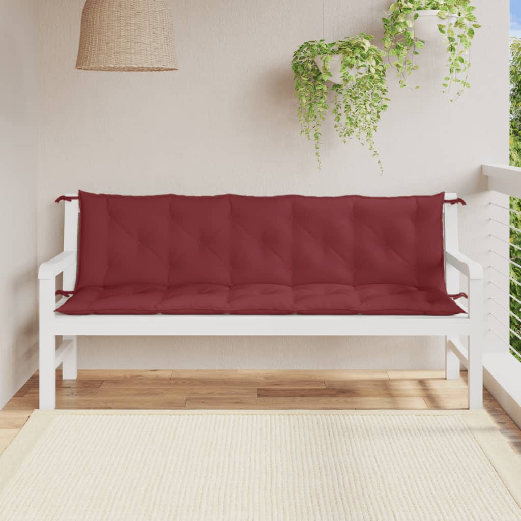 Garden Bench Cushions 2 pcs. Mélange Wine Red 180x50x7 cm Fabric