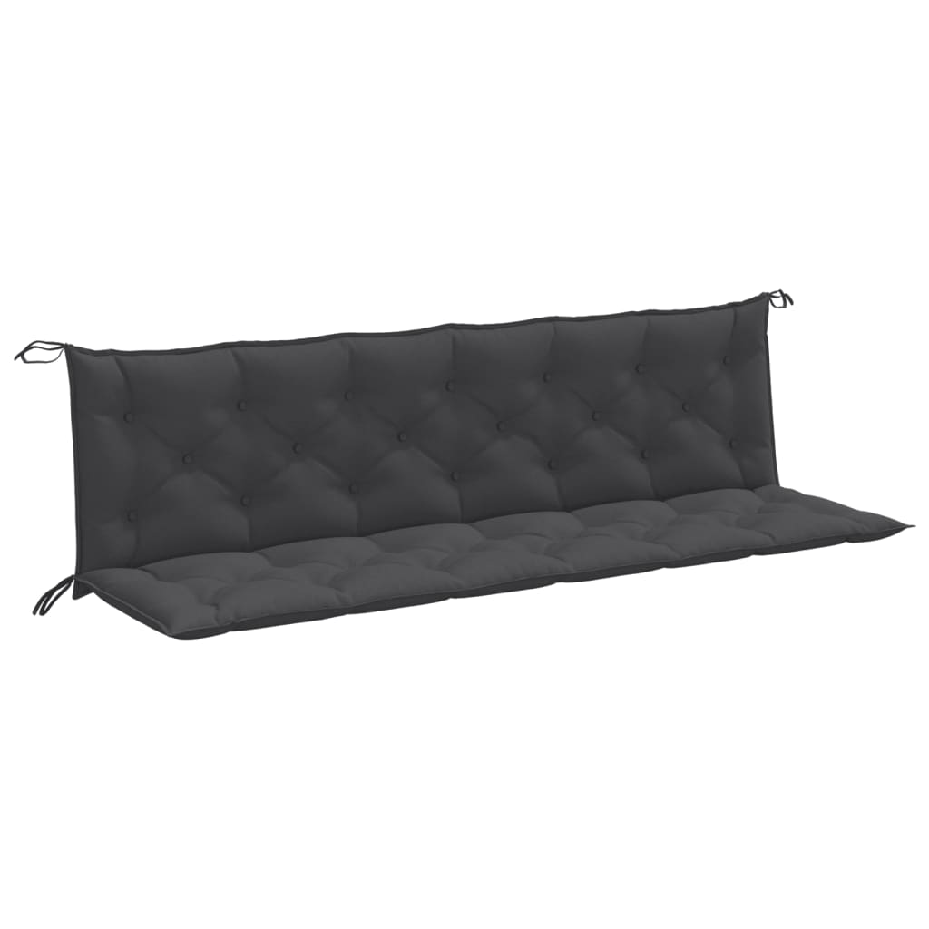 Coussins pour banc de jardin 2 pcs Mélange anthracite 200x50x7 cm Tissu