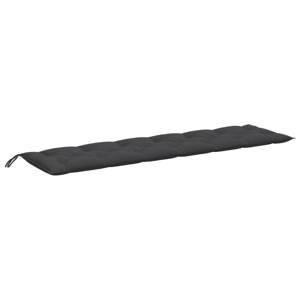 Coussins pour banc de jardin 2 pcs Mélange anthracite 200x50x7 cm Tissu