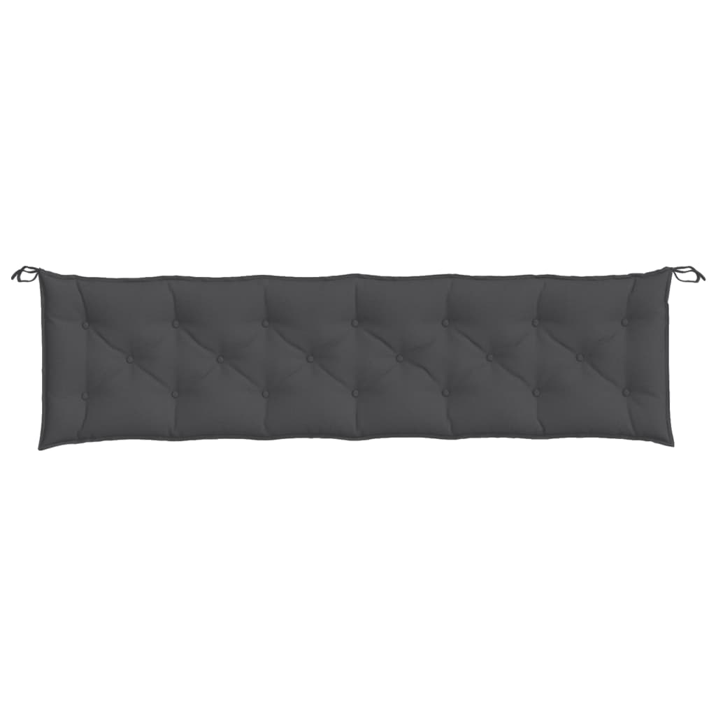Coussins pour banc de jardin 2 pcs Mélange anthracite 200x50x7 cm Tissu