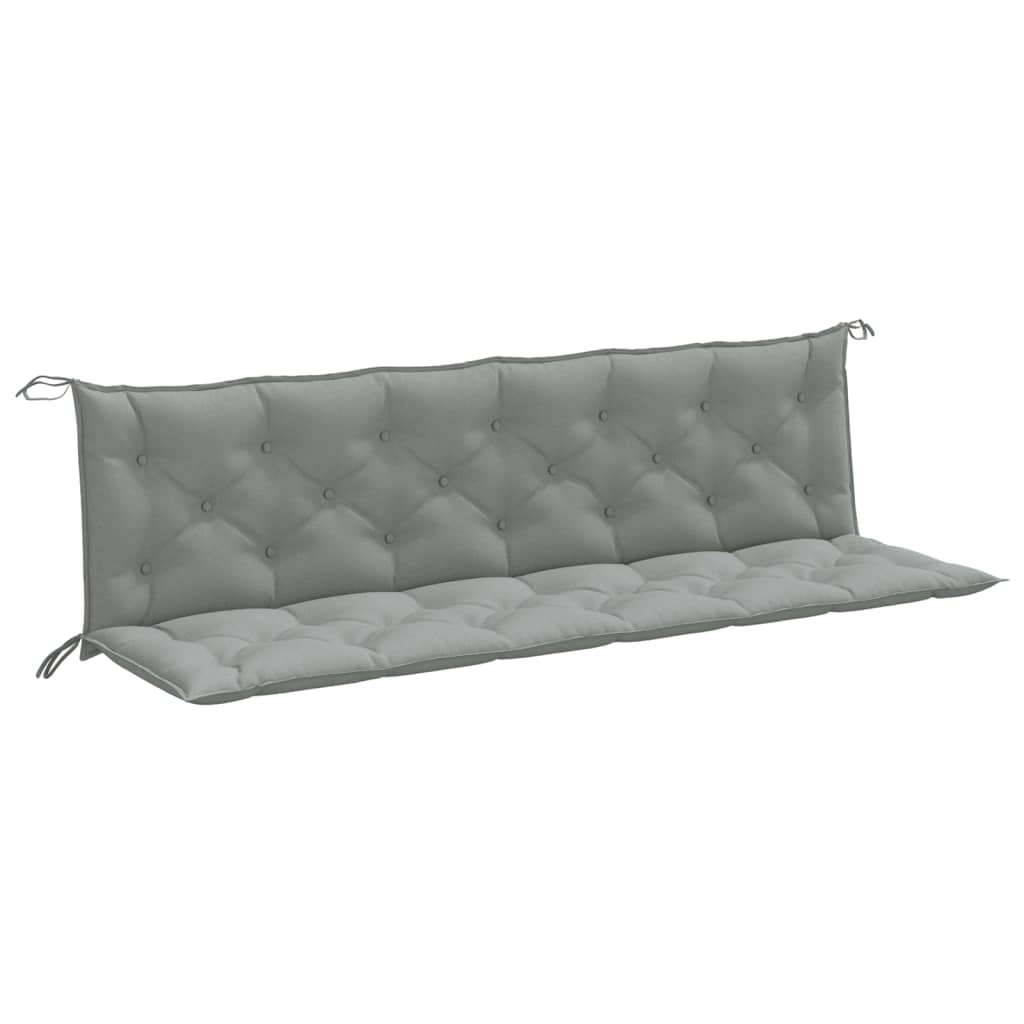 Garden Bench Cushions 2 pcs. Mélange Light Grey 200x50x7 cm Fabric
