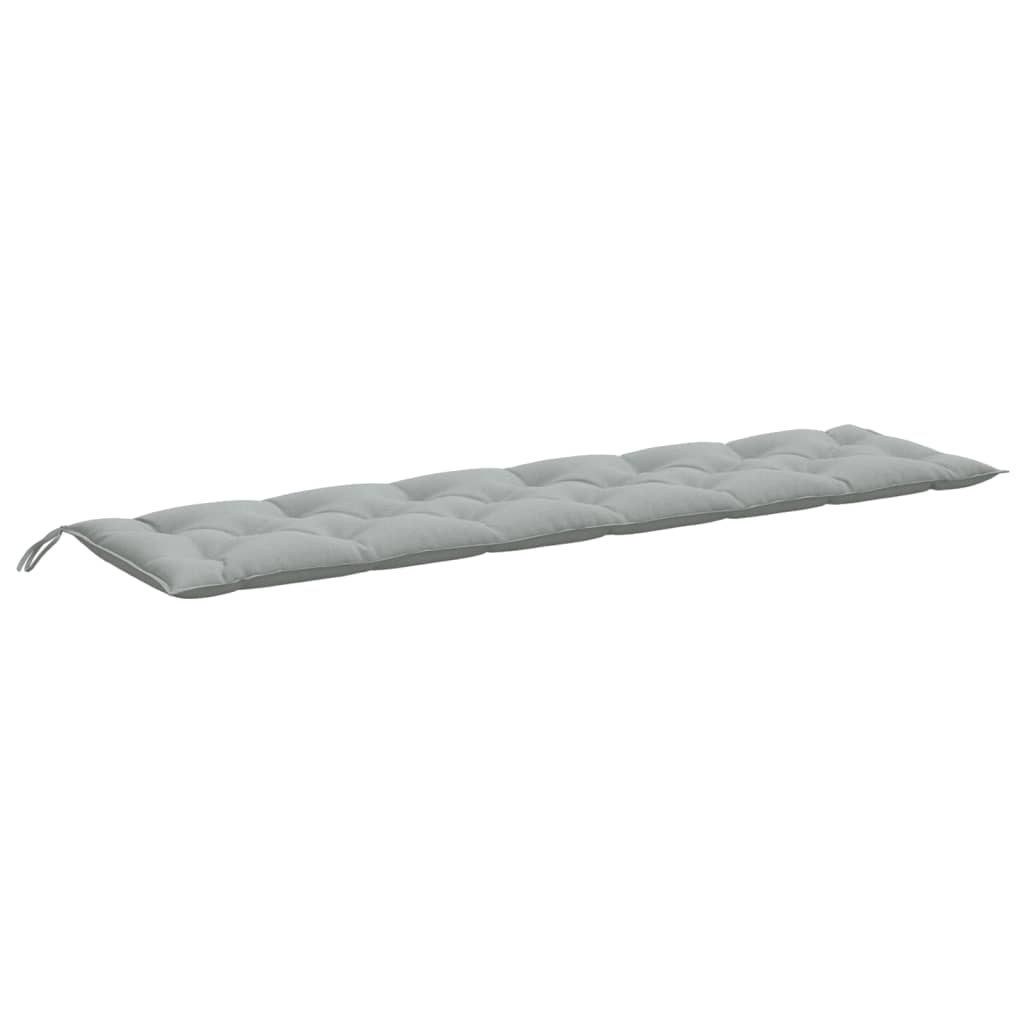 Garden Bench Cushions 2 pcs. Mélange Light Grey 200x50x7 cm Fabric