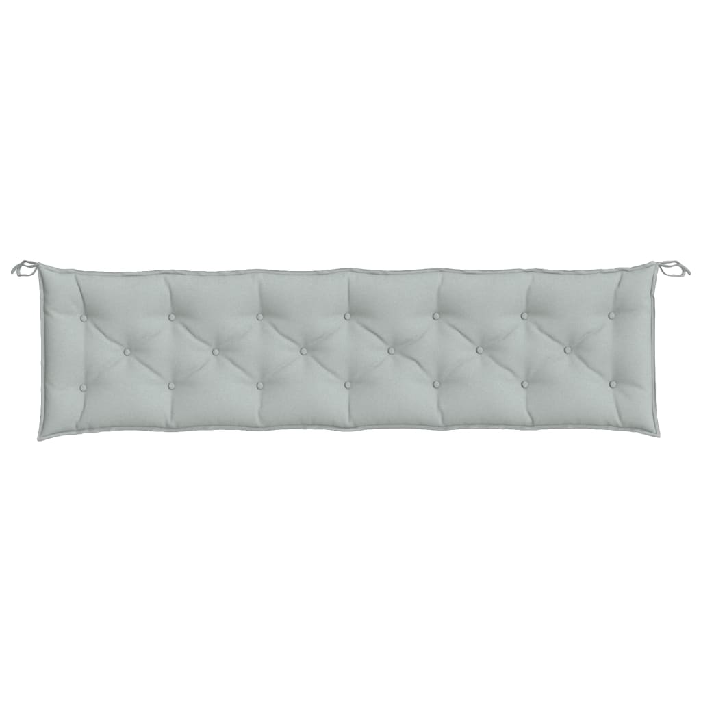 Garden Bench Cushions 2 pcs. Mélange Light Grey 200x50x7 cm Fabric