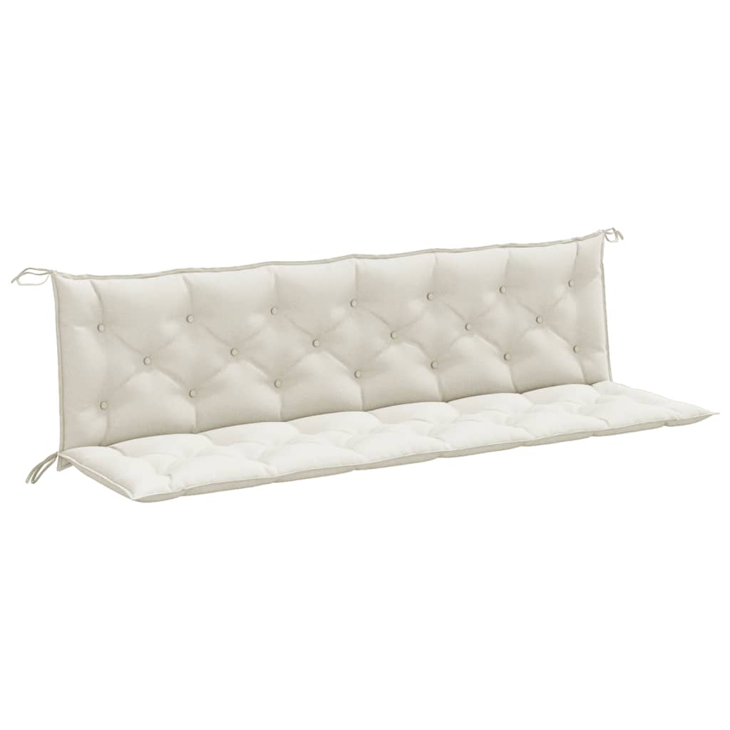 Garden Bench Cushions 2 pcs. Mélange Cream 200x50x7 cm Fabric