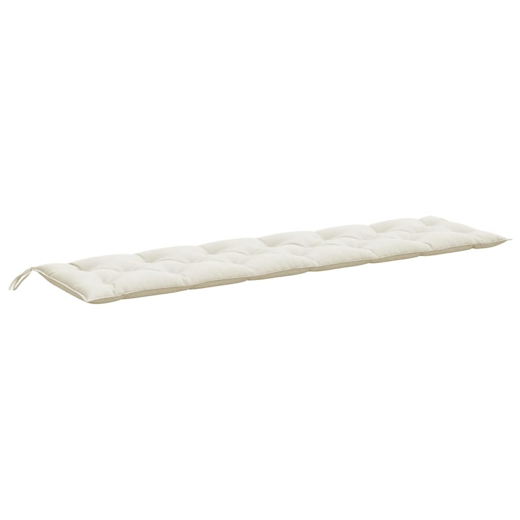 Garden Bench Cushions 2 pcs. Mélange Cream 200x50x7 cm Fabric