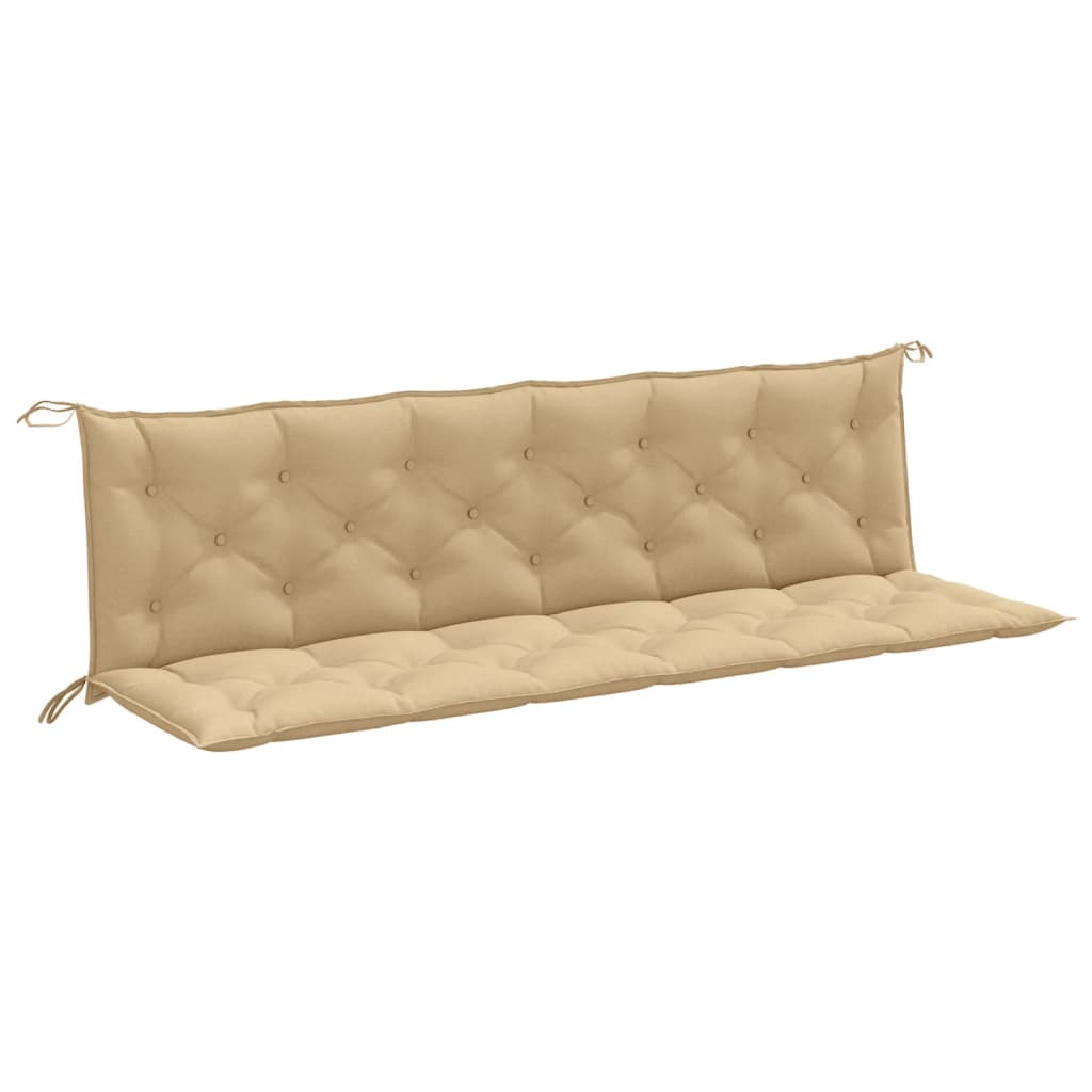 Garden Bench Cushions 2 pcs. Melange Beige 200x50x7 cm Fabric
