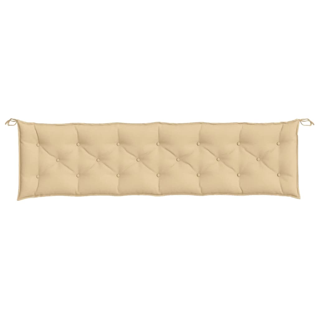 Garden Bench Cushions 2 pcs. Melange Beige 200x50x7 cm Fabric