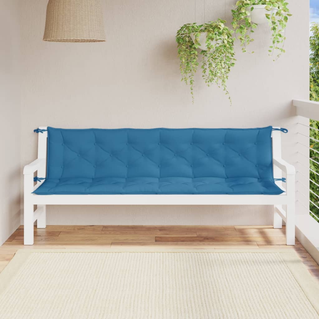 Garden Bench Cushions 2 pcs Mélange Blue 200x50x7 cm Fabric