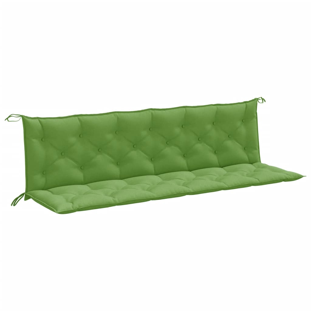 Garden bench cushions 2 pcs. mélange green 200x50x7 cm fabric