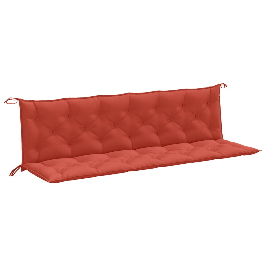 Garden Bench Cushions 2 pcs. Melange Red 200x50x7 cm Fabric