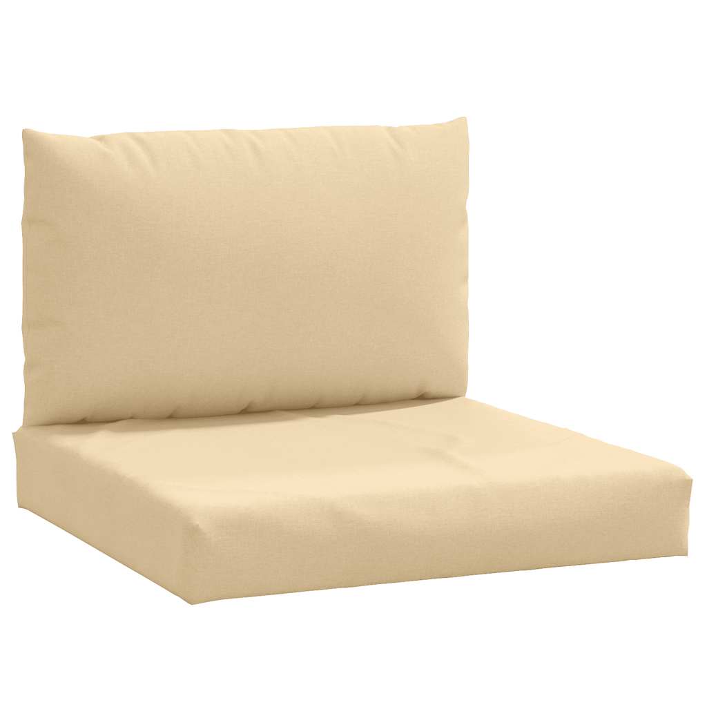 Coussin de palette 2 pièces, tissu chiné beige