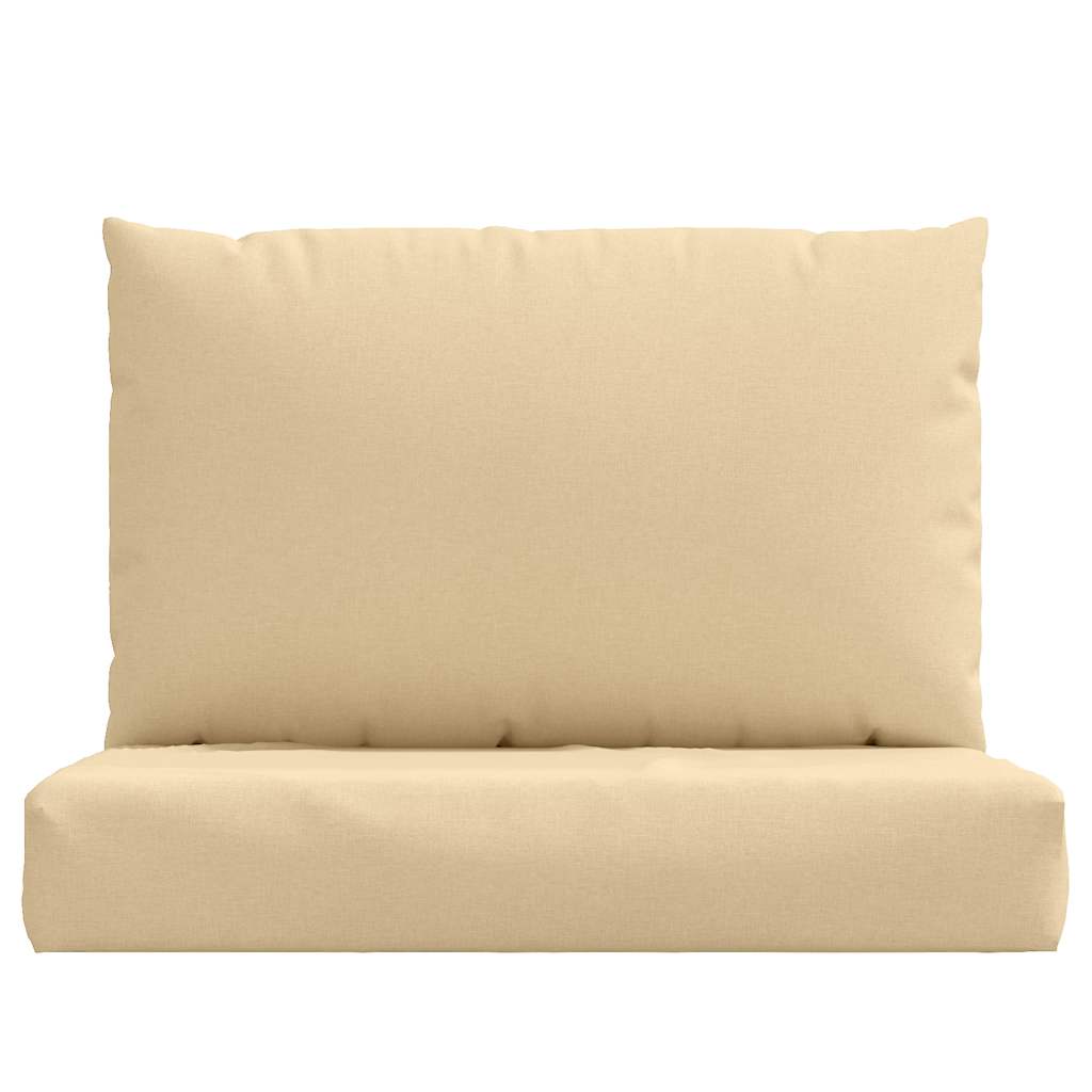 Coussin de palette 2 pièces, tissu chiné beige