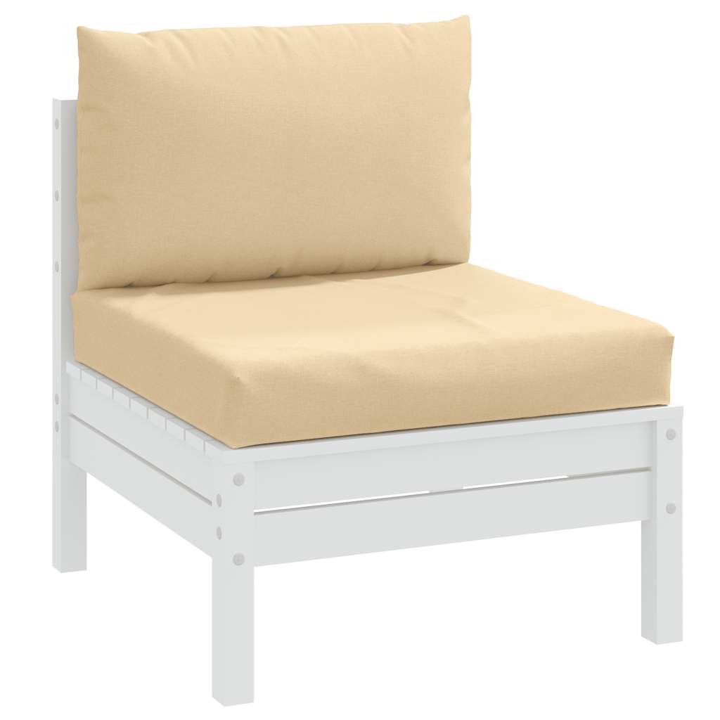 Coussin de palette 2 pièces, tissu chiné beige