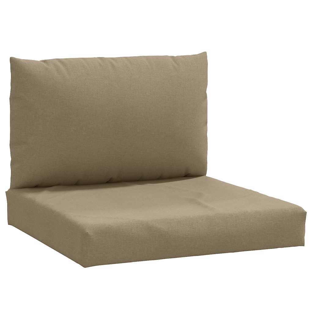 Coussin de palette 2 pièces en tissu chiné taupe