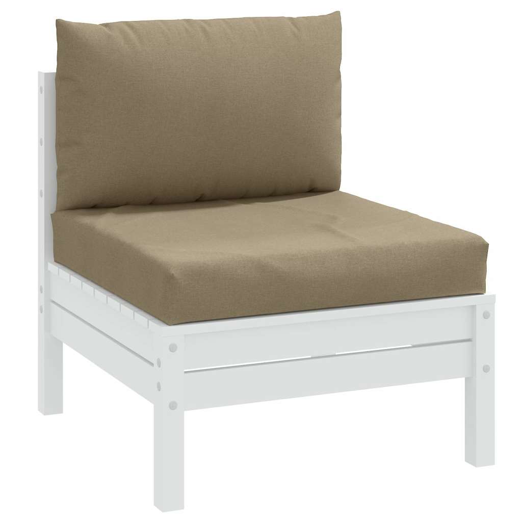 Coussin de palette 2 pièces en tissu chiné taupe