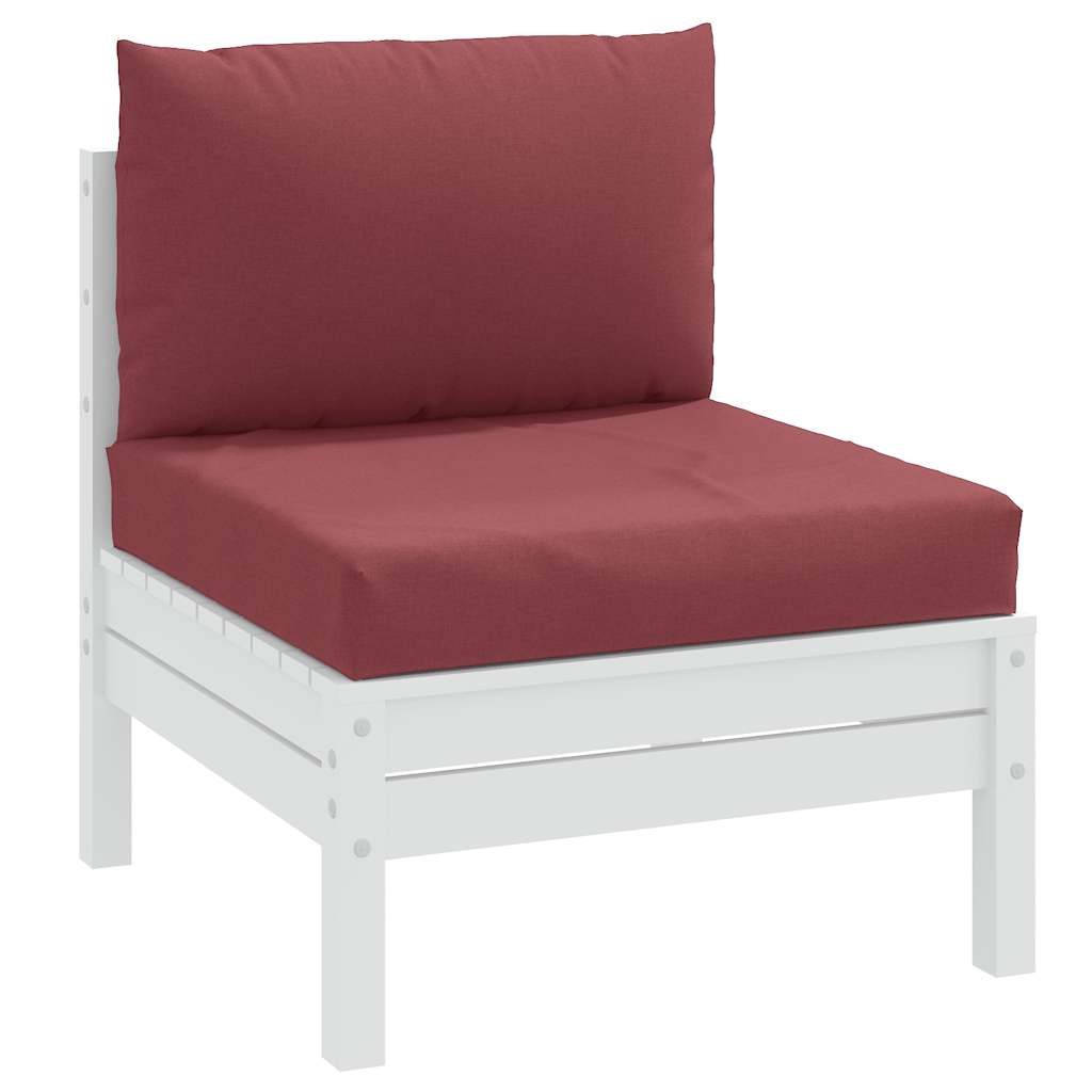 Coussin pour palette 2 pièces Mélange Rouge bordeaux Tissu
