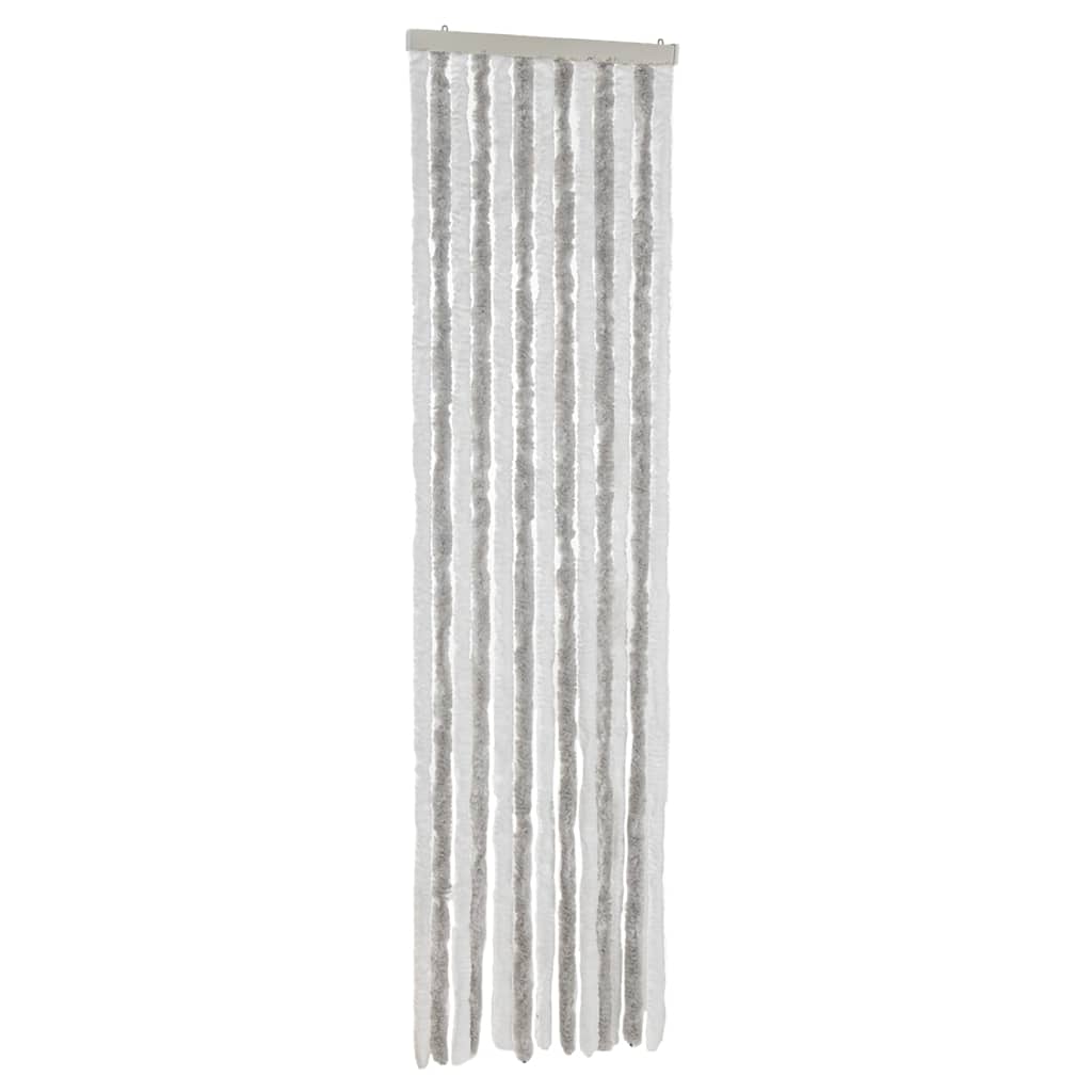 Fly Screen Curtain Light Grey and White 56x200 cm Chenille