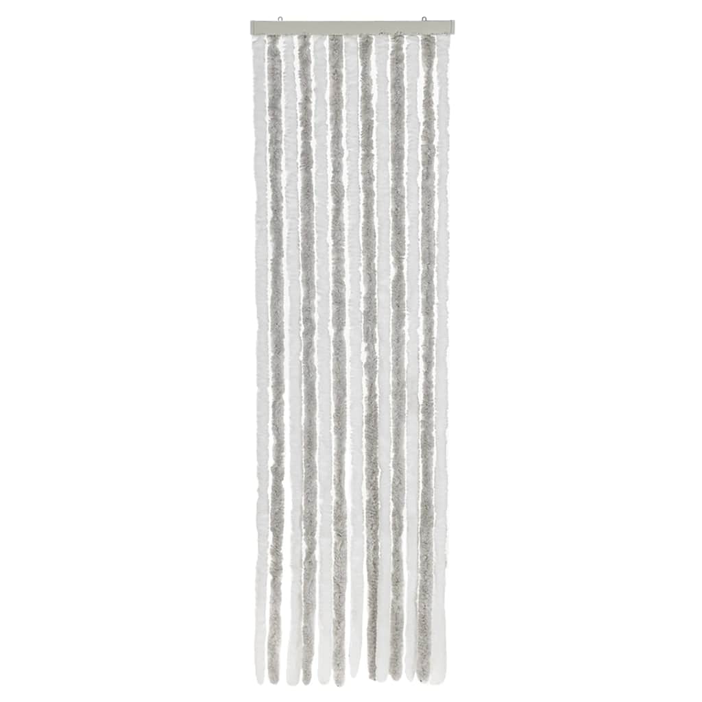 Fly Screen Curtain Light Grey and White 56x200 cm Chenille