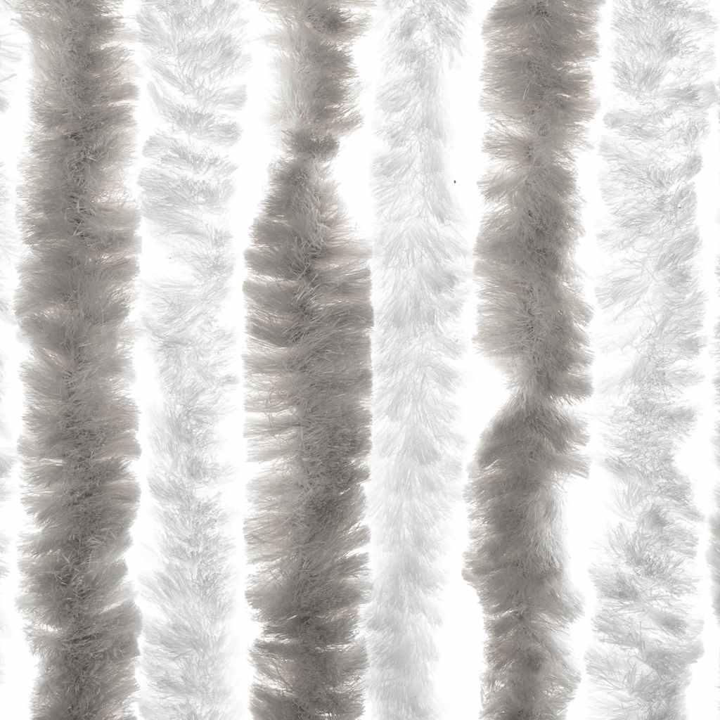 Fly Screen Curtain Light Grey and White 56x200 cm Chenille