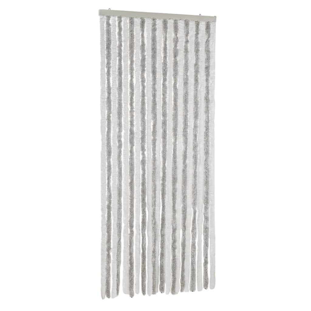 Fly Screen Curtain Light Grey and White 90x200 cm Chenille