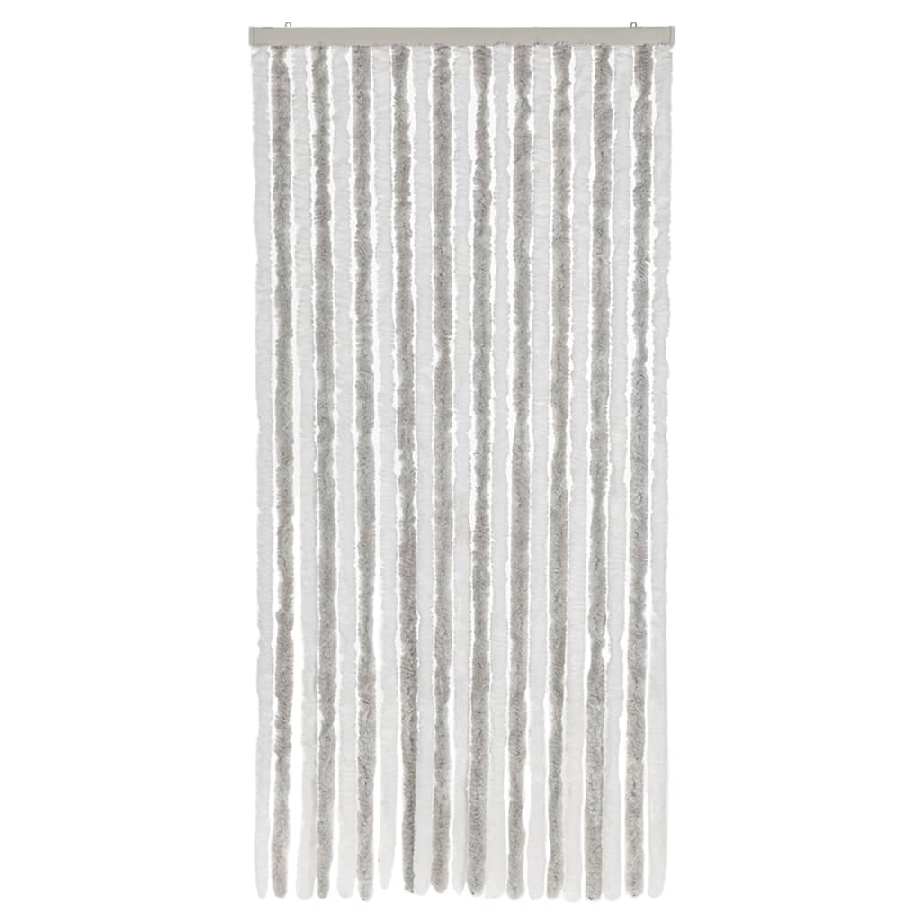 Fly Screen Curtain Light Grey and White 90x200 cm Chenille