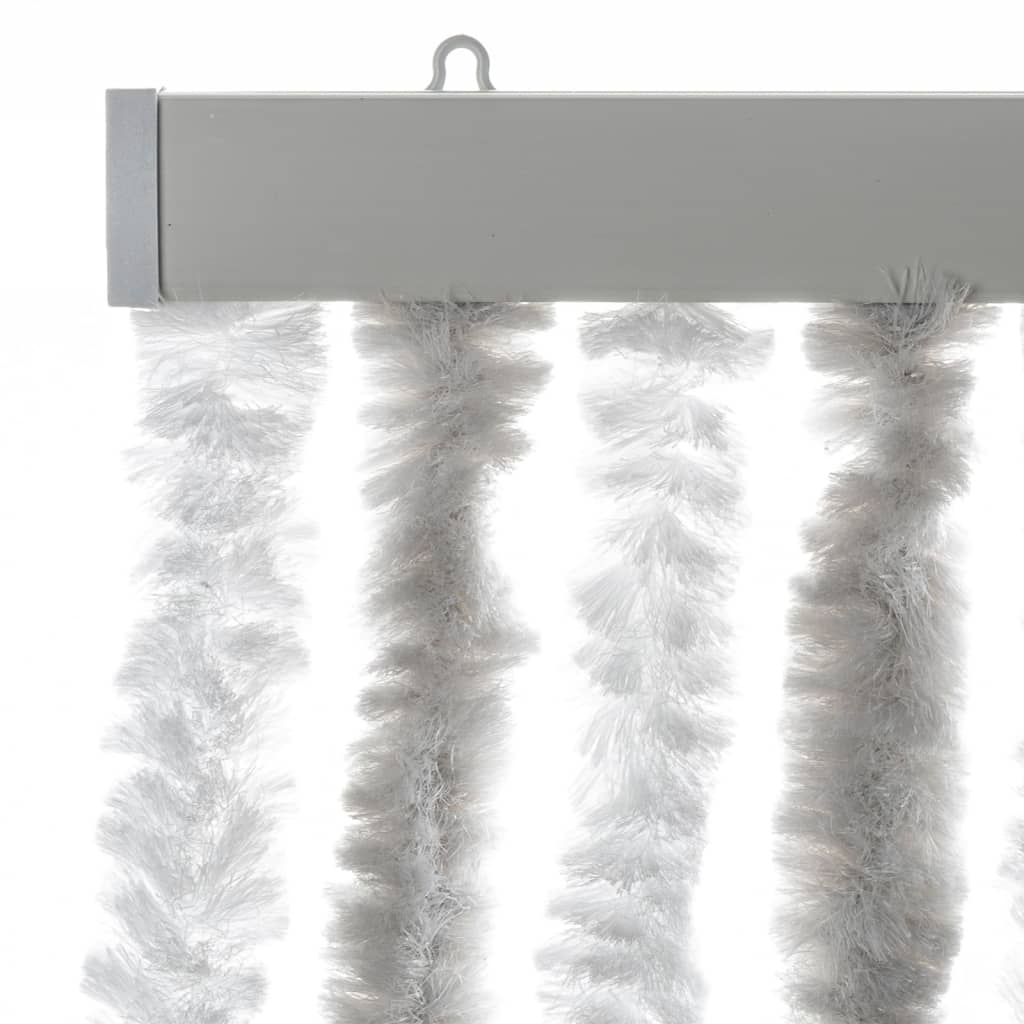 Fly Screen Curtain Light Grey and White 90x200 cm Chenille