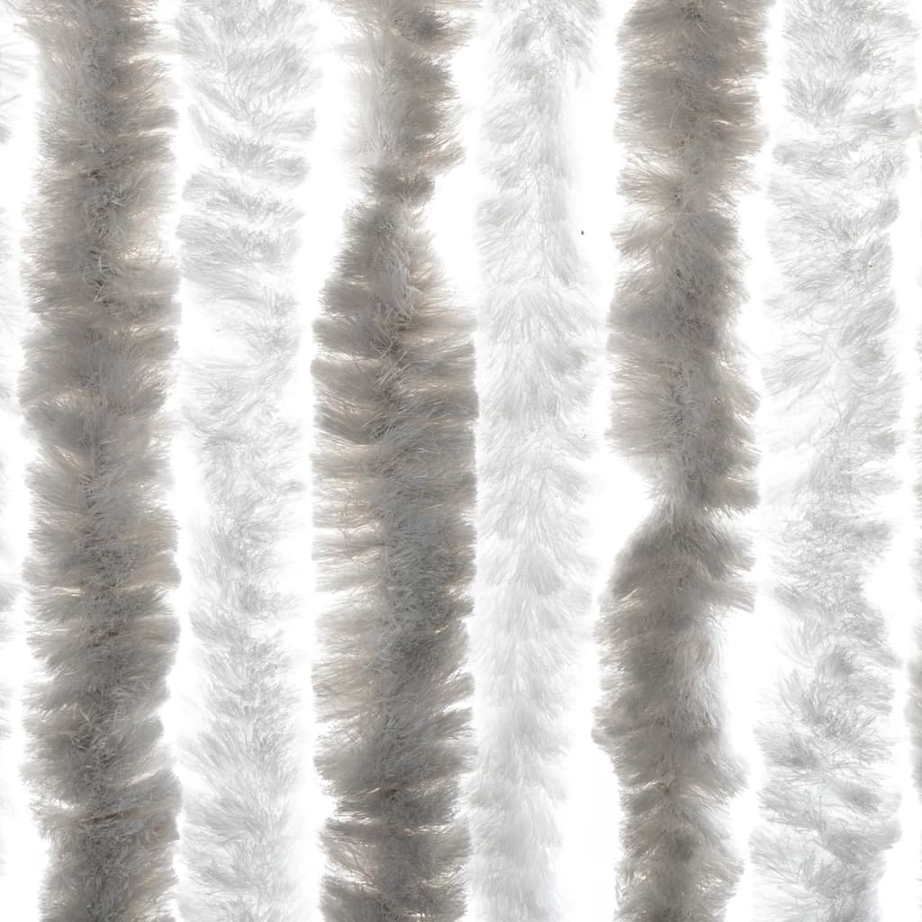 Fly Screen Curtain Light Grey and White 90x200 cm Chenille