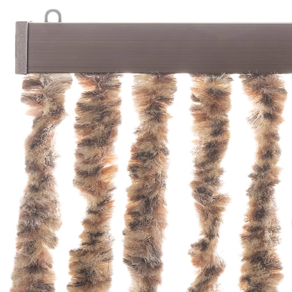 Rideau anti-mouches Beige et Marron foncé 100x220 cm Chenille