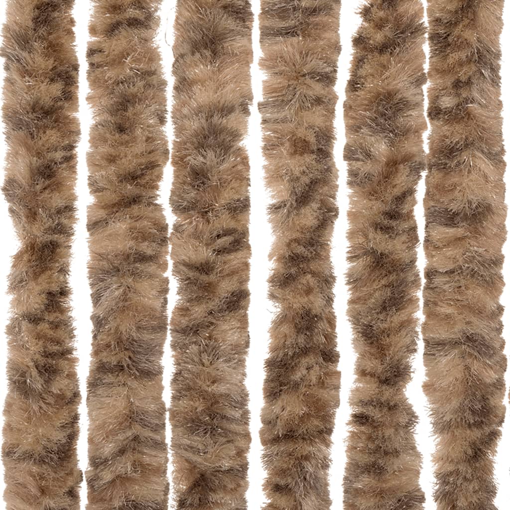 Rideau anti-mouches Beige et Marron foncé 100x220 cm Chenille