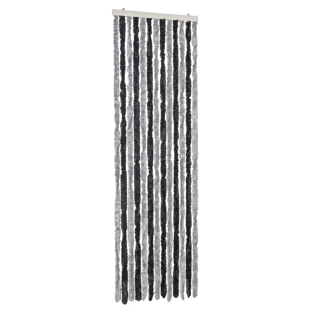 Moustiquaire de porte grise et noire 56x200 cm Chenille