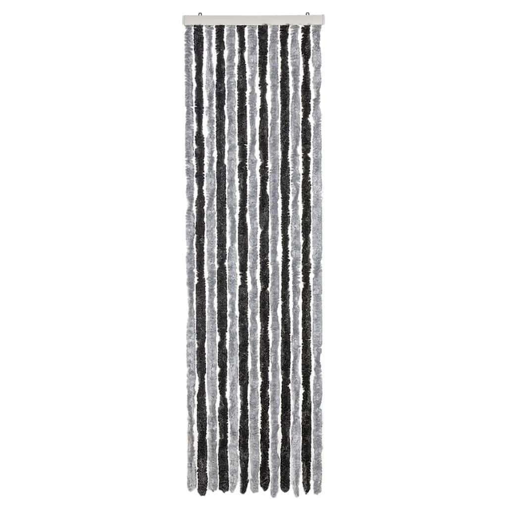 Moustiquaire de porte grise et noire 56x200 cm Chenille