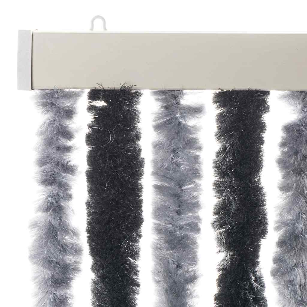 Moustiquaire de porte grise et noire 56x200 cm Chenille